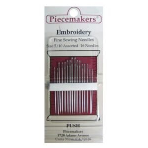 Piecemakers Embroidery Needles Size 5/10 Assorted